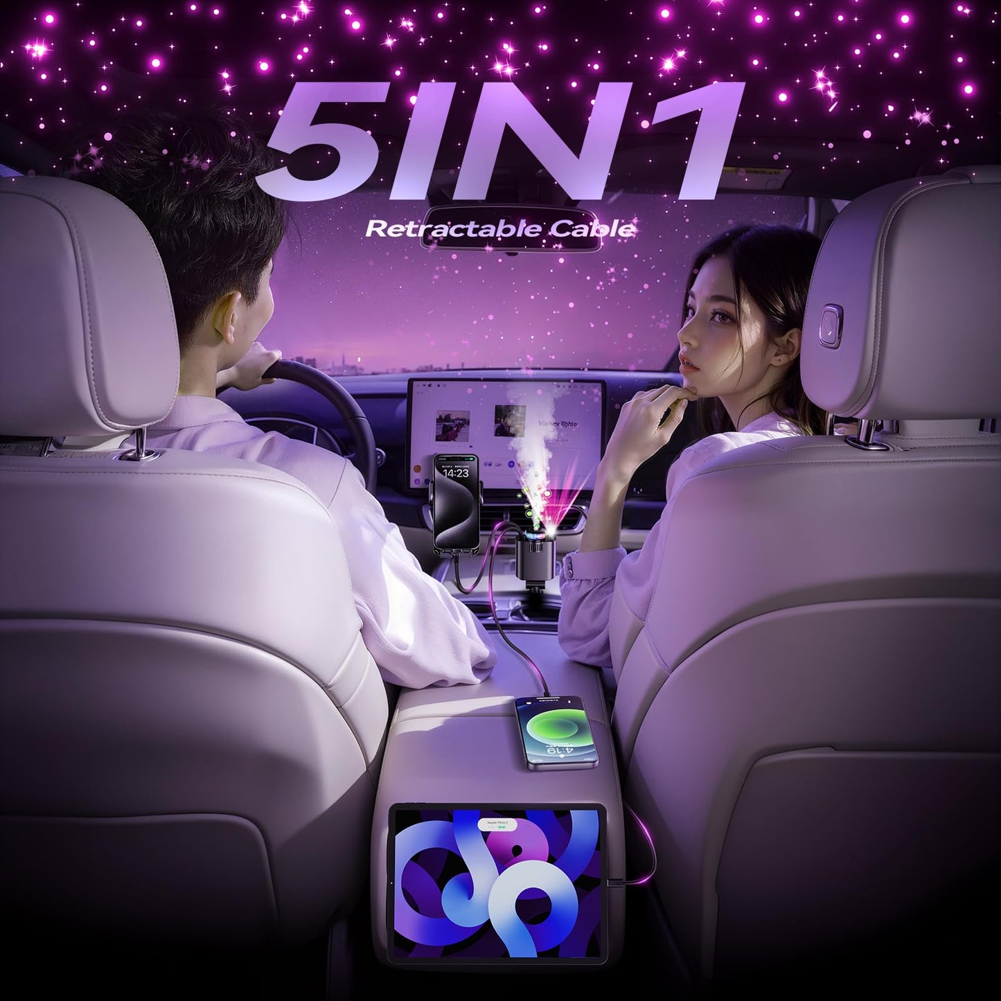 5-in-1 Car Charger with Star light